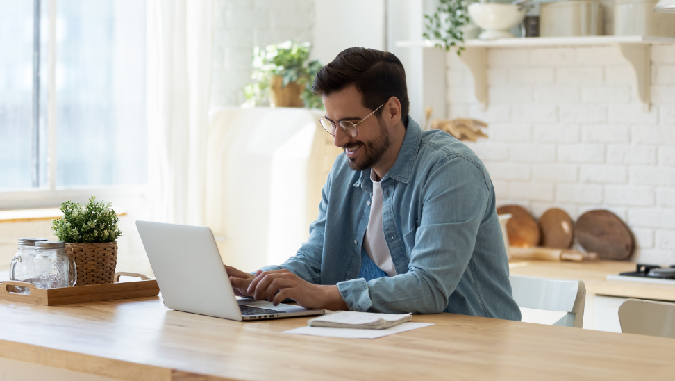 man at computer